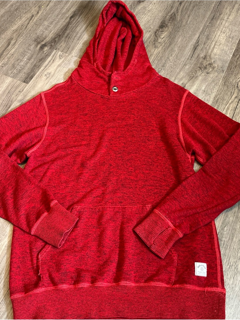 Men's Iron & Resin Red Hooded Pullover Sweater L